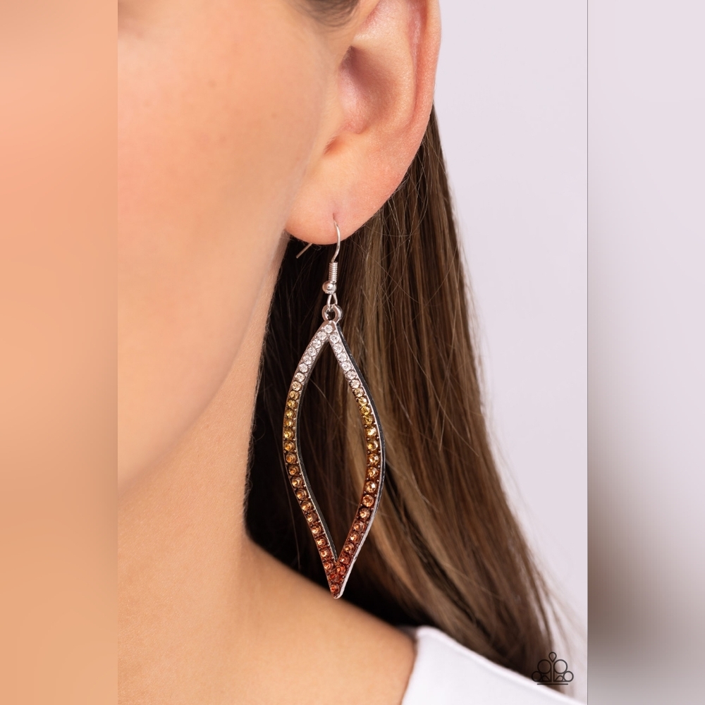 Elegant Silver, Amber, and Gold Ombre Earrings